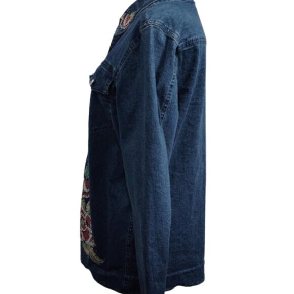 Vintage Maggie Sweet Rhinestone Denim Jacket/Shirt Women's Medium - Picture 5 of 8